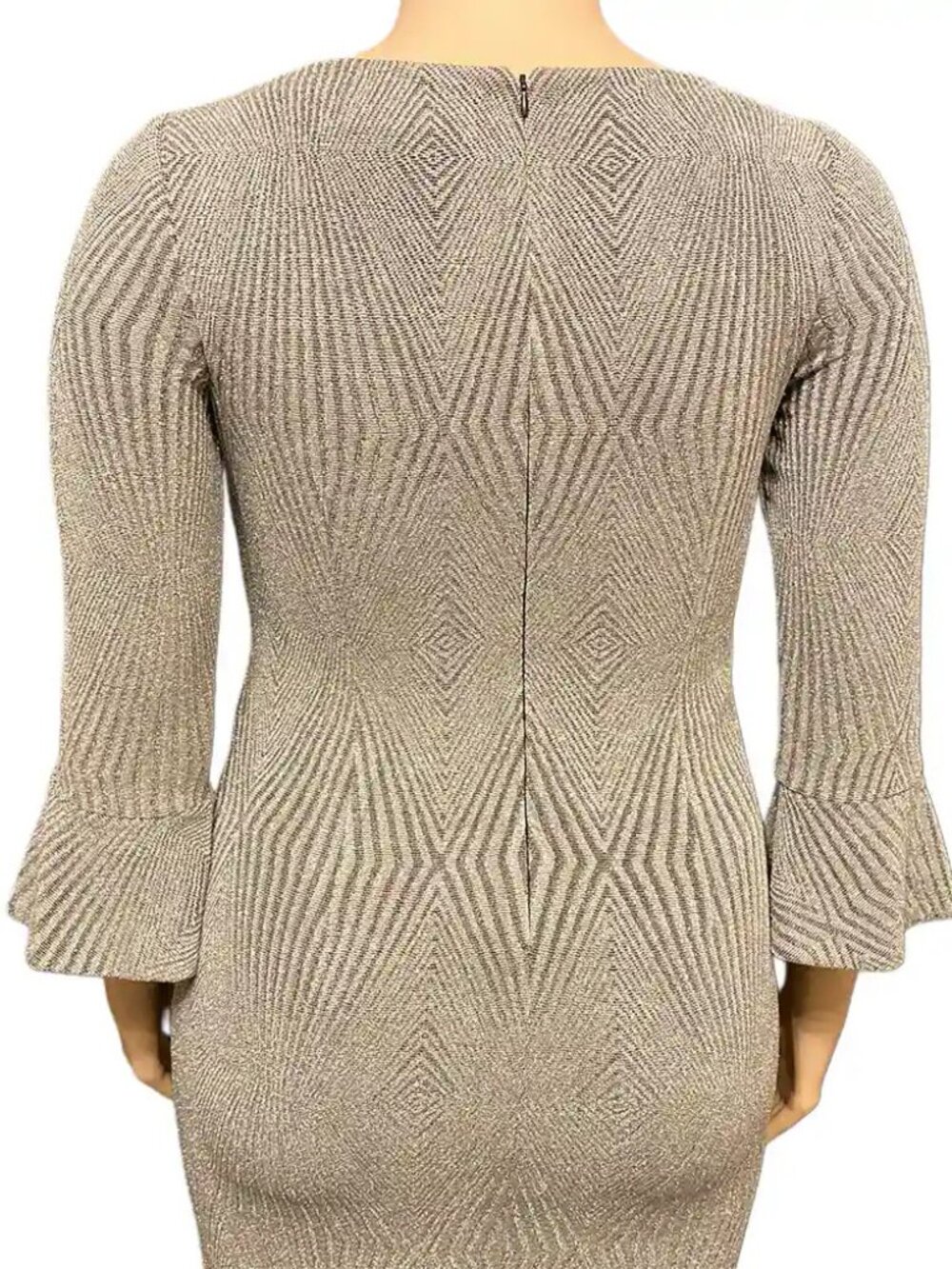 Jessica Howard Metallic Dress Gray Bell Sleeve - Picture 5 of 7